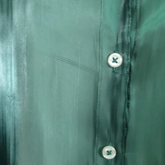 Anthropologie Silky Iridescent Buttondown Shirt Size Extra Large - Picture 10 of 14